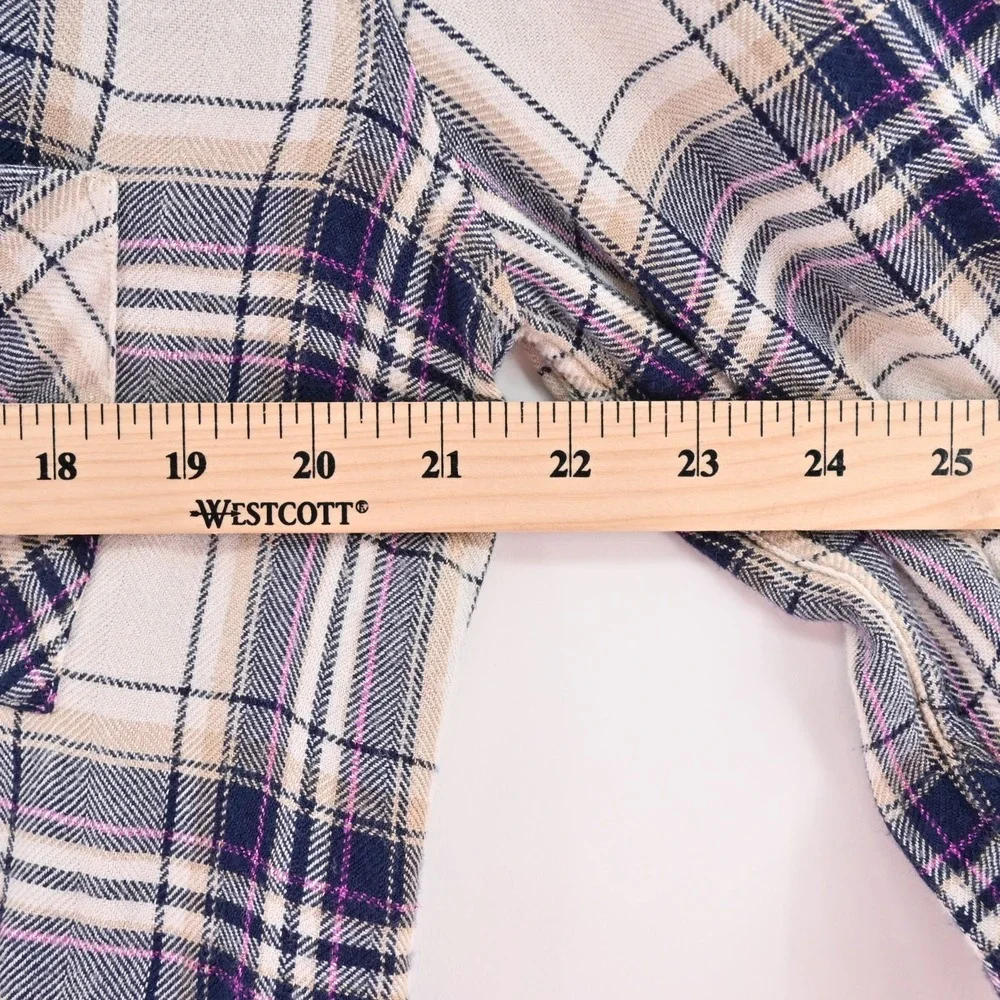 RAILS‎ Hunter Top Womens Size S Button Blouse Stone Navy Fucshia Plaid Western - Picture 5 of 12